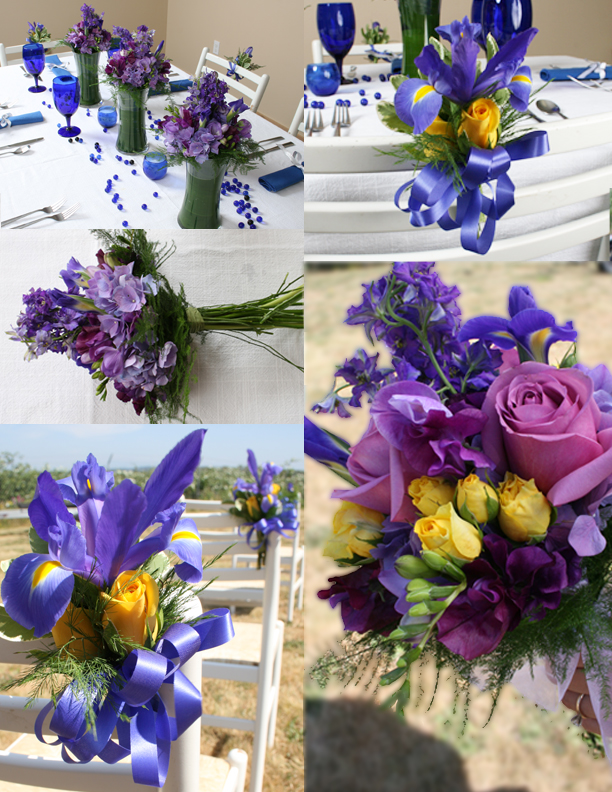 indigo and lavender wedding with accents of sunshine