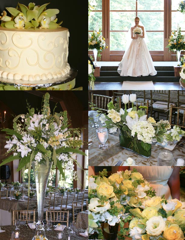  wedding with luminescence of soft yellow and ivory arrangements