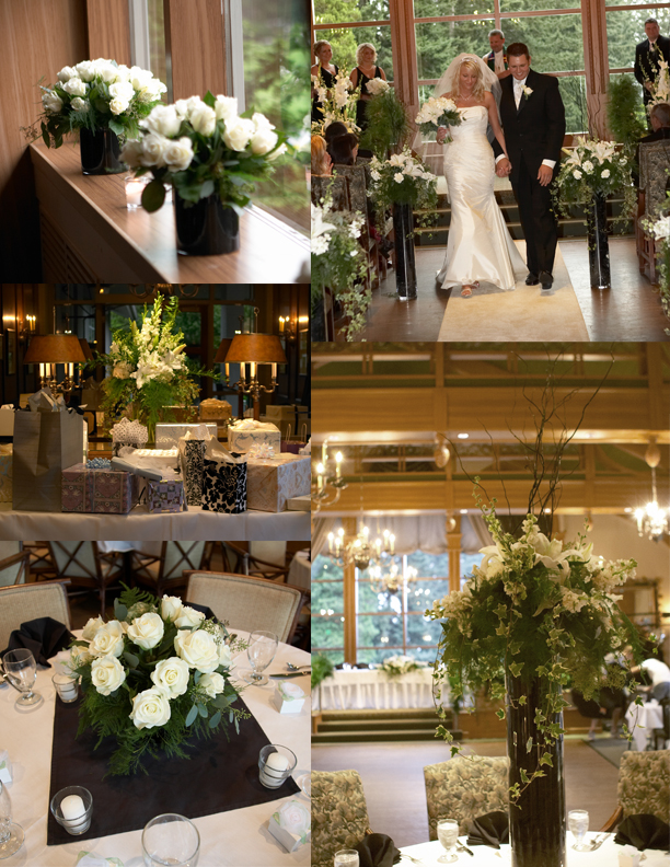 The Vincent Wedding was just beautiful with white flower and black accents